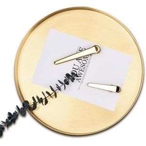 Makeup Tray Gold,Large Metal Jewelry Decorative Tray Organizer Round for Vanity